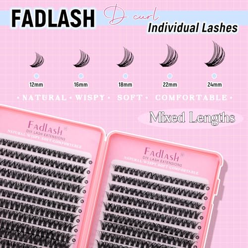60D Lash Clusters 10-18mm Mixed Length D Curl Eyelash Extensions