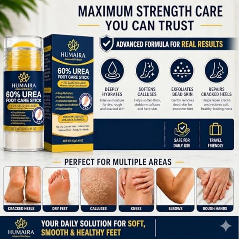 HUMAIRA 60% Urea Foot Care Stick with 2% Salicylic Acid - 40g