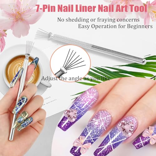 200 Pcs Ombre Nail Sponge Kit with Grabbing Pen, Acrylic Palette & Stand