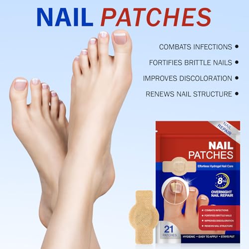 Overnight Hydrogel Nail Repair Patches for Brittle & Cracked Nails (21 Pcs)
