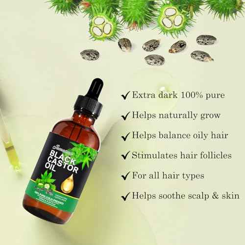 NIFEISHI Jamaican Black Castor Oil Organic Cold Pressed Glass Bottle, 4.04 fl oz