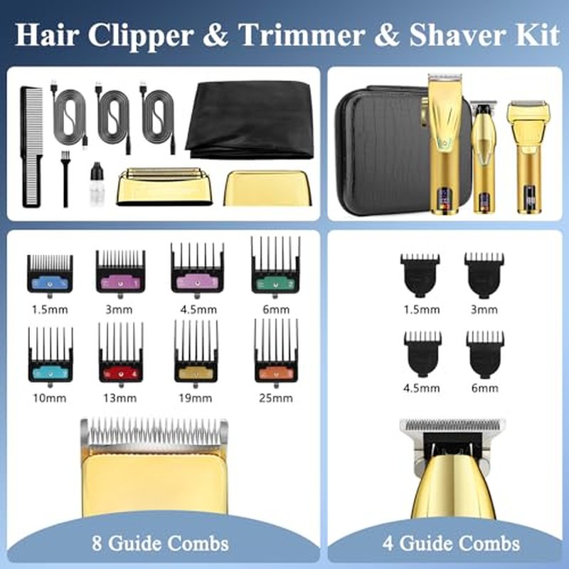 SUNNOW Professional Hair Clipper Set - Cordless 3-in-1 Grooming Kit