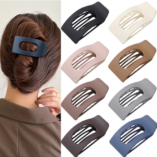 Flat Hair Clips for Women – 8-Pack Large Matte Claw Clips