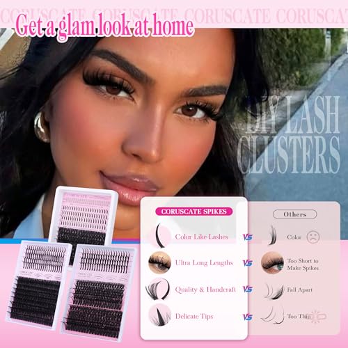 CORUSCATE 60D 80D Spike Lash Clusters 10-21mm Volume Eyelash Extensions