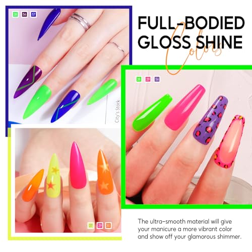 Neon Gel Nail Polish Set - 6 Vibrant Colors, Soak Off UV LED