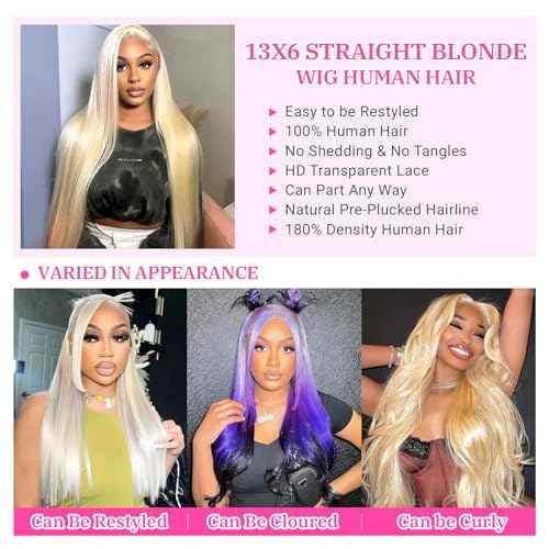 30 Inch 613 13x6 Lace Front Wig Human Hair Straight Human Hair Wig 180 Density Honey Blonde Wig Human Hair For Black Women