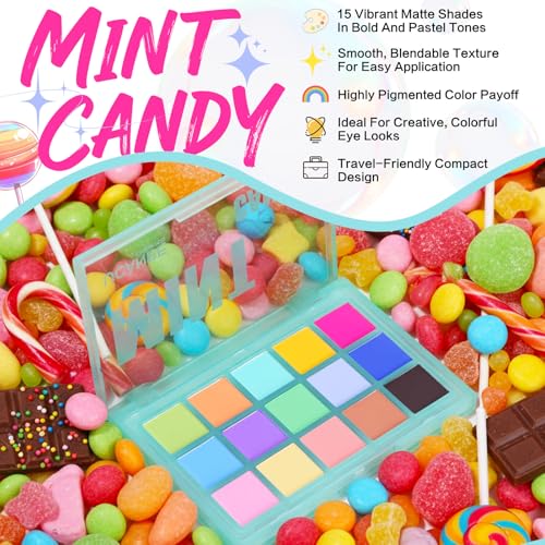 UCANBE Mint Candy 15-Shade Matte Eyeshadow Palette