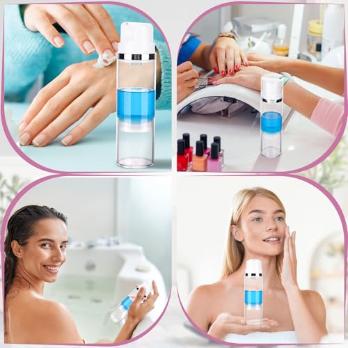 Segbeauty 5oz Clear Refillable Cosmetic Containers,Pack of 3 Airless Pump Bottles 150ml Empty Travel Size Bottles Airless Cosmetic Pump Container Vacuum Cosmetic Travel Bottle for Toiletries