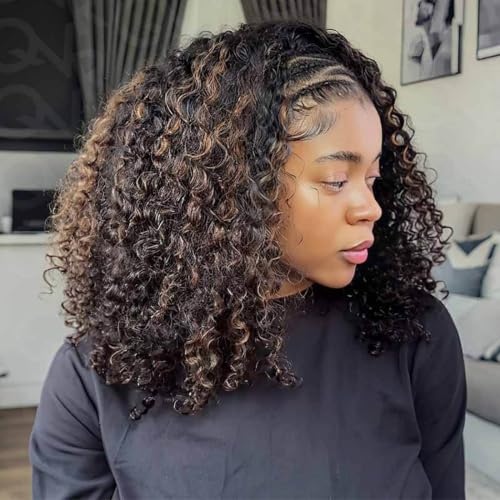 Burmese Curly Half Wig 16" Human Hair 200% Density