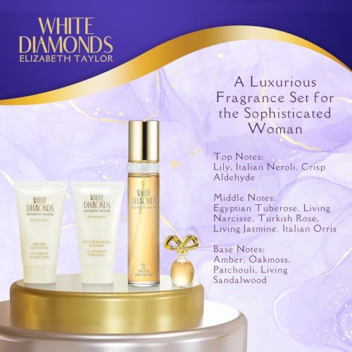 Elizabeth Taylor White Diamonds EDT 4 Piece Gift Set 1.7 oz