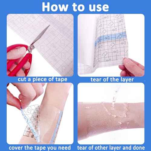 Beieverluck 12 Rolls Tattoo Aftercare Bandage Waterproof (6" x 4.4 Yard) Second Skin Tattoo Cover Tape Tattoo Healing Wrap Tattoo Supplies for Swimming, Shower, Wound Initial Healing