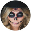 Sugar Skull Face Temporary Tattoo - 2 Pack Dia de los Muertos