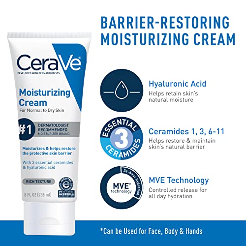 CeraVe Hydrating Skin Care Set | 8oz Moisturizing Cream & 8oz Hydrating Facial Cleanser | Ceramides + Hyaluronic Acid Moisturizer and Face Wash | Accepted by National Eczema Association