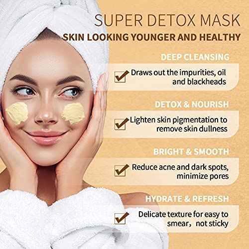 SHVYOG Vitamin C Face Mask with Kaolin Clay and Turmeric for Dark Spots, Dull Skin, Skincare Facial Mask for Controlling Oil and Refining Pores 5.29 Oz