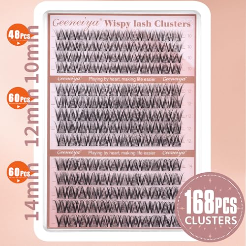 Geeneiya C Curl Wispy Lash Clusters – 10-14MM Natural Look