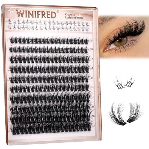 Wispy Lash Clusters with Bottom Lashes Eyelash Clusters C Curvature Cluster Eyelash Extensions 10-18mm Individual Lashes DIY Lashes Clusters Thick Volume by Winifred