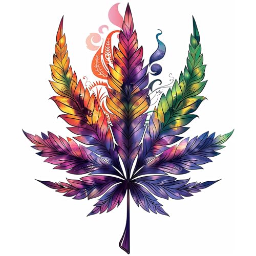 Marijuana Leaf Temporary Tattoos - 6 Waterproof Sheets