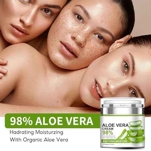 Aloe Vera Moisturizer Facial Cream,Facial Cream With 98% Organic Aloe Vera,Anti Wrinkle Face Moisturize Cream,For Dry Skin,Acne Scars,Soft,Moisturizing,And Delicate Skin