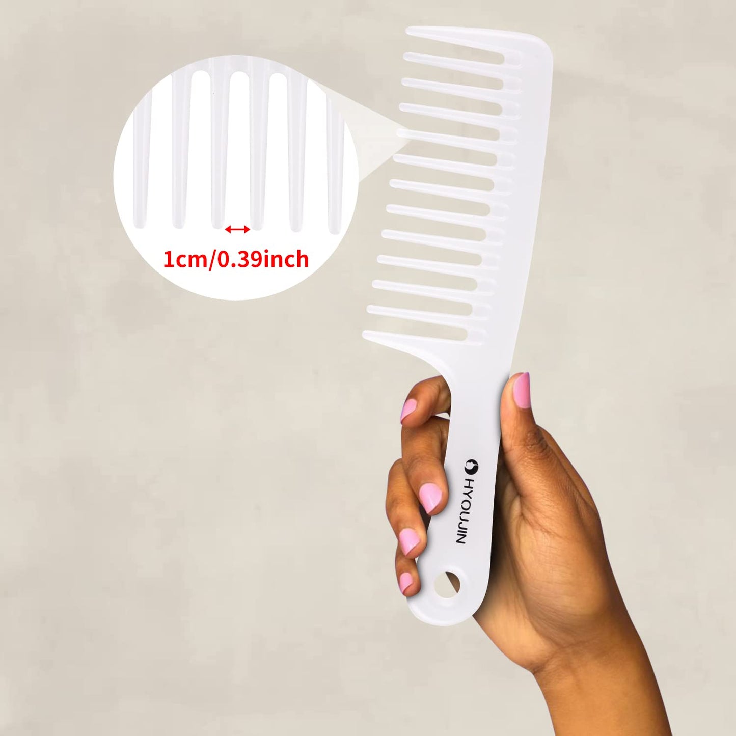 HYOUJIN Wide Tooth Comb Detangling Hair Brush Paddle Hair Comb Care Handgrip Comb-Best Styling Comb for Long Wet or Curly Reduce Hair Loss and Dandruff & Headache-Minimal breakages