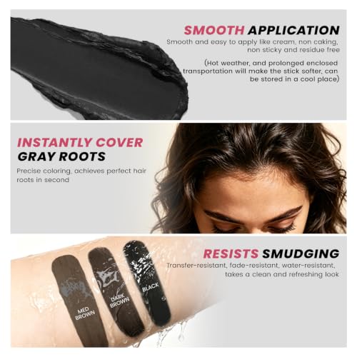 Root Touch Up Stick for Gray Hair & Thinning Hair, Black