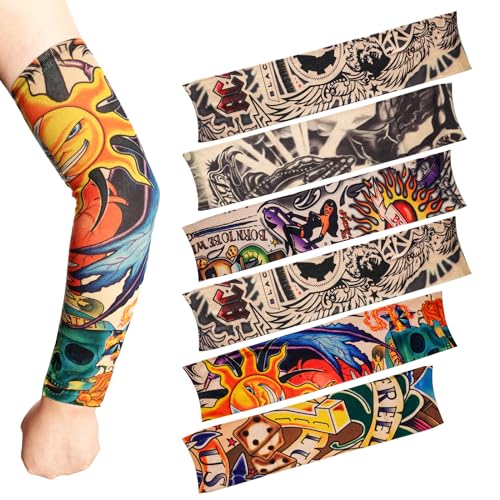 HOVEOX 18Pcs Temporary Tattoo Arm Sleeves for Men
