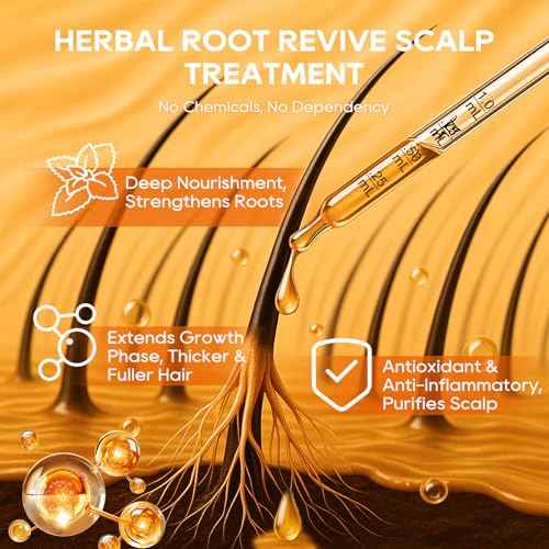 Women¡®s Hair Growth Serum Oil, 100% Natural Herbal Extracts, Root Revive Visibly Thickening Fuller Hair, Follicle Stimulator Scalp Serum for Hair Loss/Shedding,Thin, Dry & Damaged Treatment
