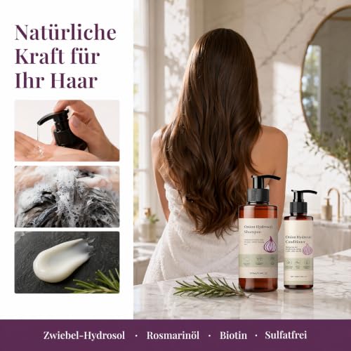 Onion Hydrosol Shampoo & Conditioner Set with Rosemary & Biotin for Hair Growth