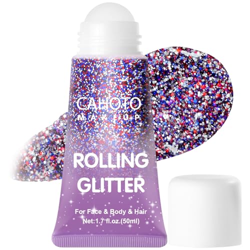Flag Glitter Gel Roll-On | Red White Blue Face Body Shimmer