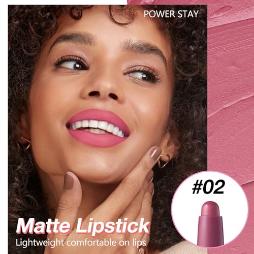 Mauve Plum Red 2-in-1 Lipstick Crayon & Liner - 24H Wear