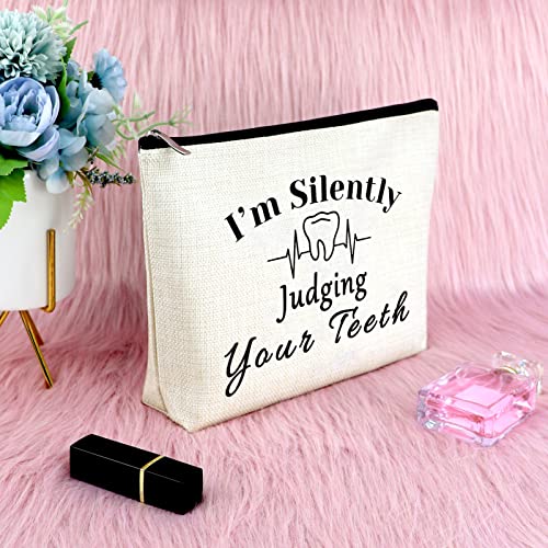 Sfodiary 3Pcs Dentist Appreciation Gift Makeup Bag Dental Gift for Women Hygienist Dental Assistant Birthday Presents Cosmetic Bag Christmas Graduation Presents for Dentist Travel Cosmetic Pouch