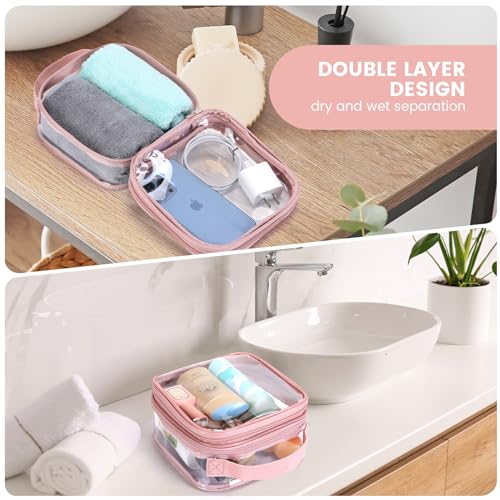 BORMELUN TSA Approved Clear Travel Toiletry Bag - Small See-Through PVC Organizer