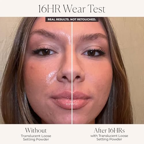 Laura Mercier Translucent Loose Setting Powder in Shade Translucent Honey: 24 HR Shine Control, Soft Matte Finish, Best for Normal to Oily Skin, For Medium Skin Tones + Velour Puff Bundle
