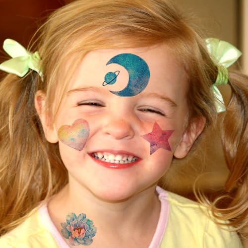 Glitter Butterfly Temporary Tattoos for Girls, 12 Sheets
