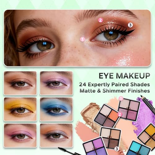 Color Nymph Beginner Makeup Kit with Train Case - 24 Colors