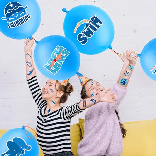 72 Piece Swimming Party Favor Set | Punch Balloons & Tattoos