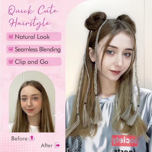 REECHO Space Bun Hair Clips - 2 Pack Claw Clip Messy Bun Extensions