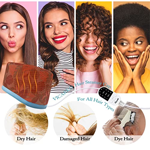 VICARKO Hair Steamer Cap with 10 Heat Settings & Timer