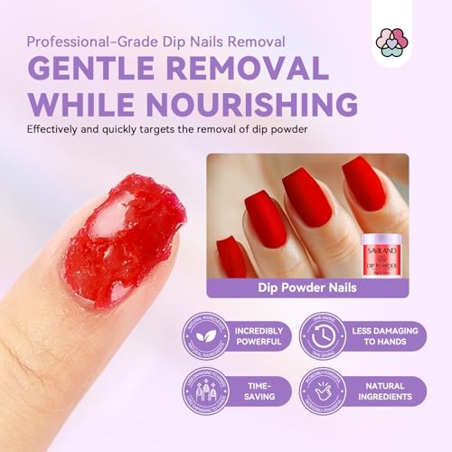 SAVILAND Dip Powder Nail Remover Kit with Cuticle Oil & File Tools