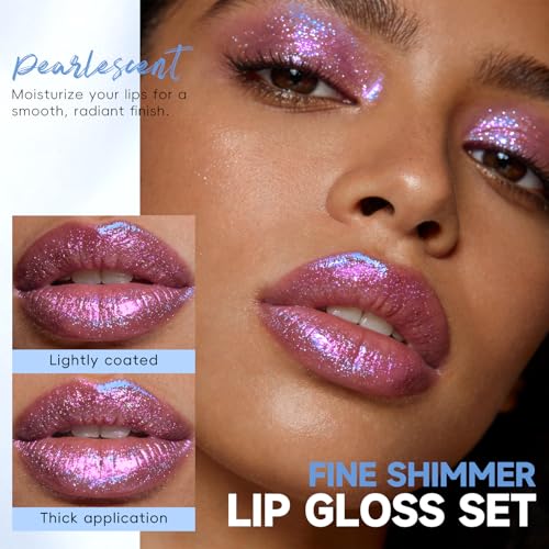 HOSAILY 6-Piece Holographic Chameleon Lip Gloss Set