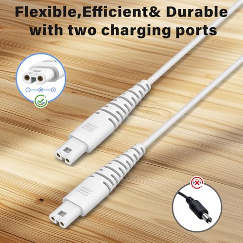 Replacement Charger Cord Compatible with Magic Wand HV-270, Power Cord Charging Cable for Magic Wand HV-270 Massager (White)