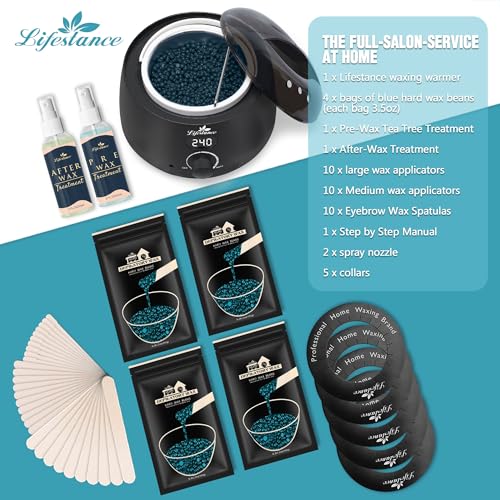 Lifestance Waxing Kit for Women & Men - L2 Digital Wax Pot Warmer