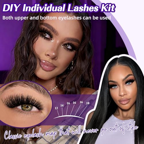 100D+200D Fluffy Lash Clusters Kit 10-18MM DIY Eyelash Extensions