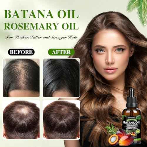 Batana Oil for Hair Growth and Rosemary Oil for Hair Growth, Nourish Dry Damaged Hair, Promote Thicker & Stronger Hair for Men Women, with Hair Oil Applicator, 2.02 Fl Oz