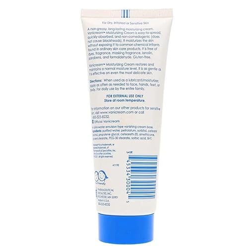 Vanicream Moisturizing Skin Cream for Sensitive Skin 4 oz (Pack of 4)