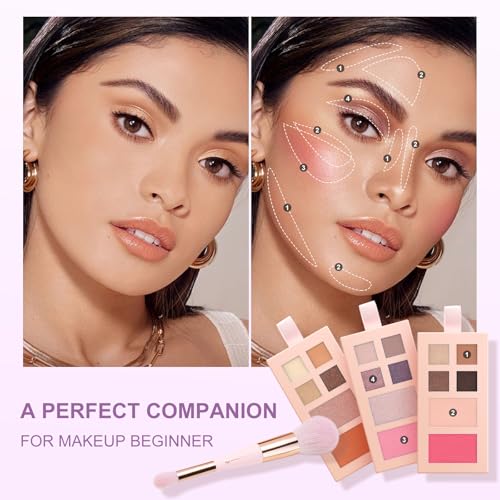 Color Nymph Makeup Palette Set - 12 Colors Eyeshadow, Blush, Highlighter