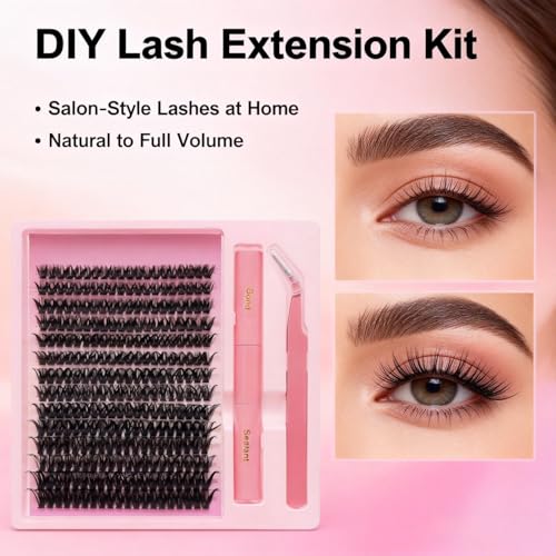 DIY Lash Extension Kit - 280PCS 80D Cluster Lashes 9-15mm