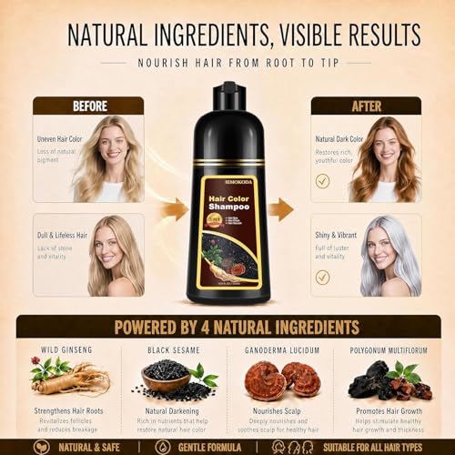 3-in-1 Silver Gray Hair Dye Shampoo - Instant Color & Care