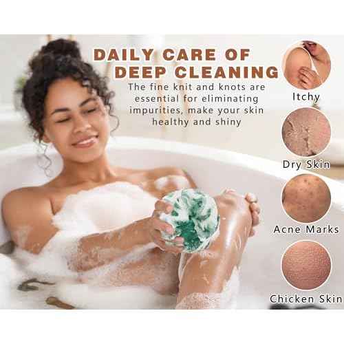 2 Pack African Net Sponge Exfoliating Scrubber Bath Sponge for Daily Use