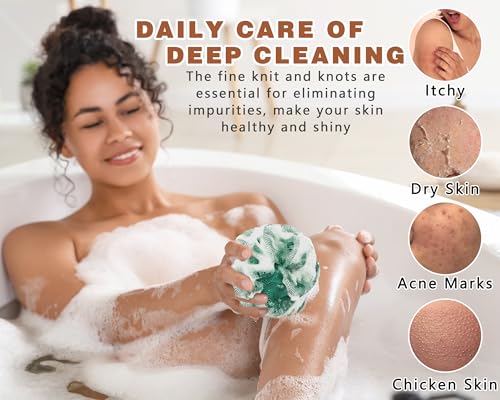 African Net Sponge Exfoliating Body Scrubber 2-Pack (Yellow & Dark Green)