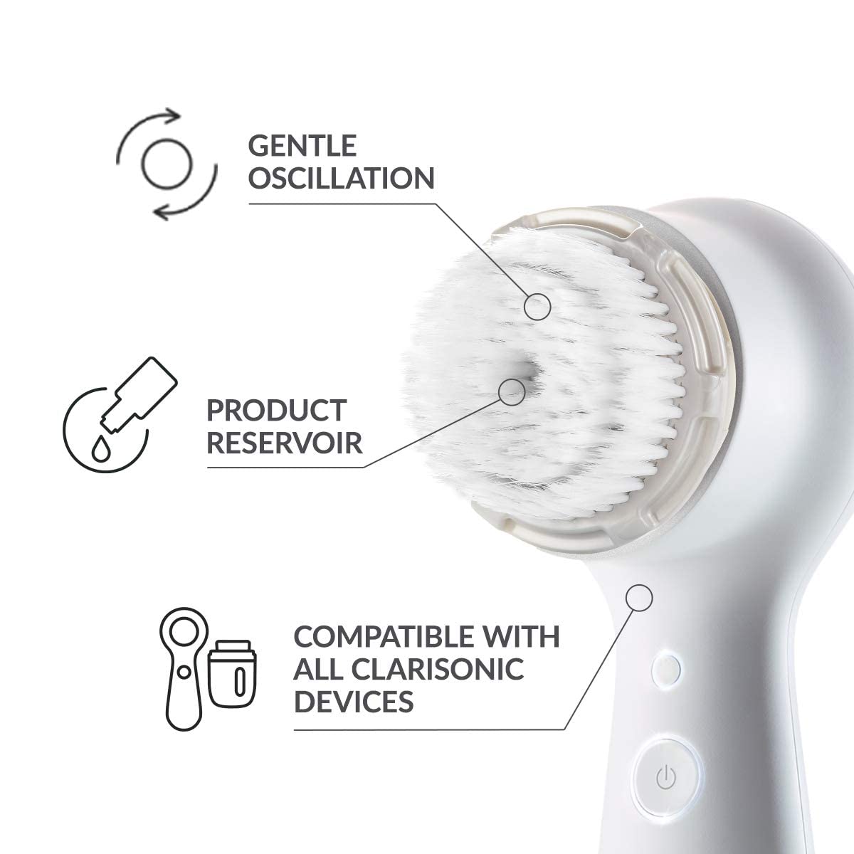 Clarisonic Luxe Cashmere Facial Cleansing Brush Head Replacement | Compatible with Mia 1, Mia 2, Mia Fit, Alpha Fit, Smart Profile Uplift and Alpha Fit X | 2 Pack